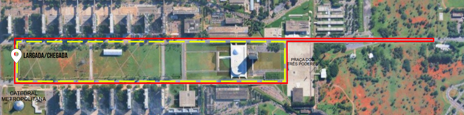 Mapa do percurso da corrida